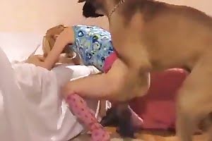 teen girl fucking with dog while nobody is home